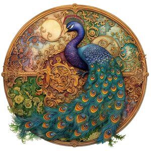 Celestial Peacock wooden jigsaw puzzle